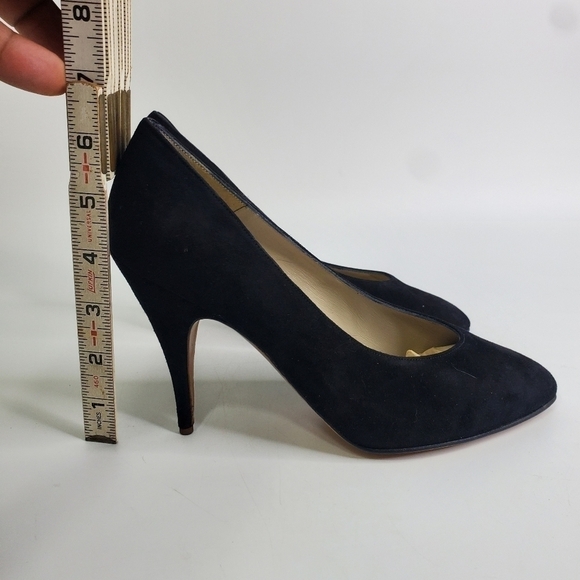 J.B. MARTIN PARIS ADELYS SUEDE HEELS SIZE 5.5M BLACK SHOES - Picture 10 of 13